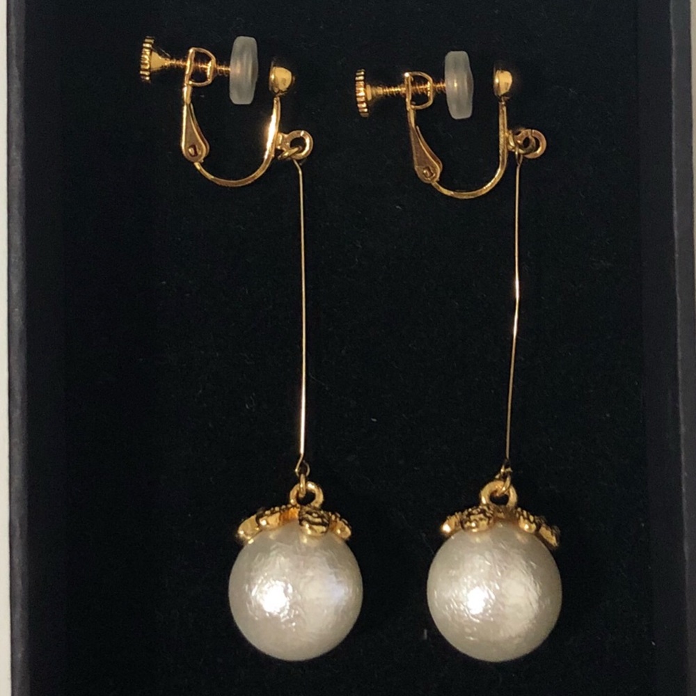 clip on pearl drop earrings